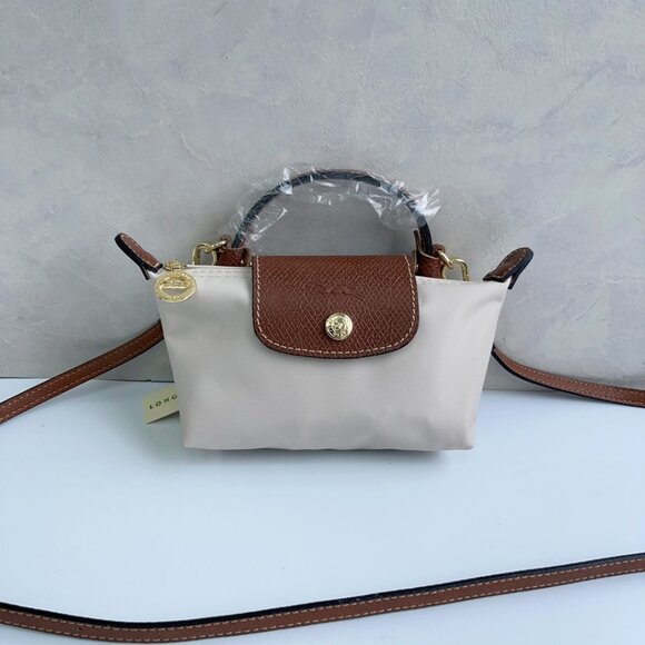 Longchamp Crossbody Bag in White and Brown - Picture 1 of 7